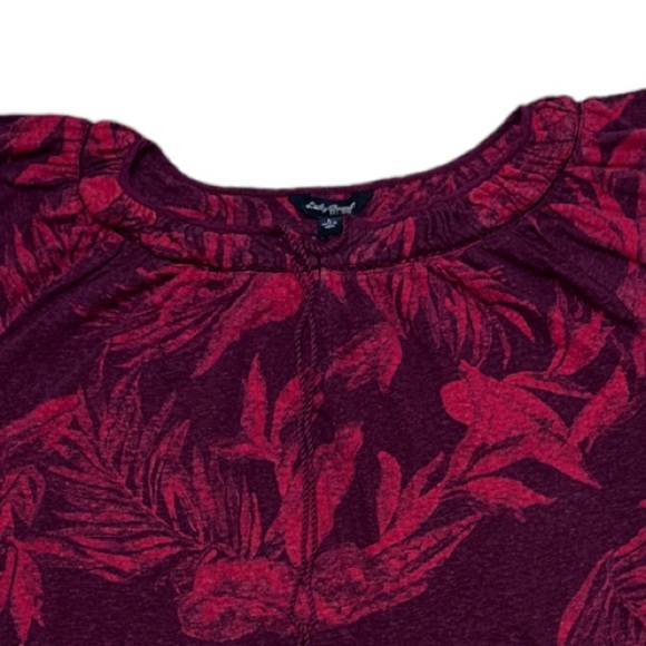 Lucky Brand Short Sleeve Floral Print Boxy Peasant Top Large - Picture 2 of 13